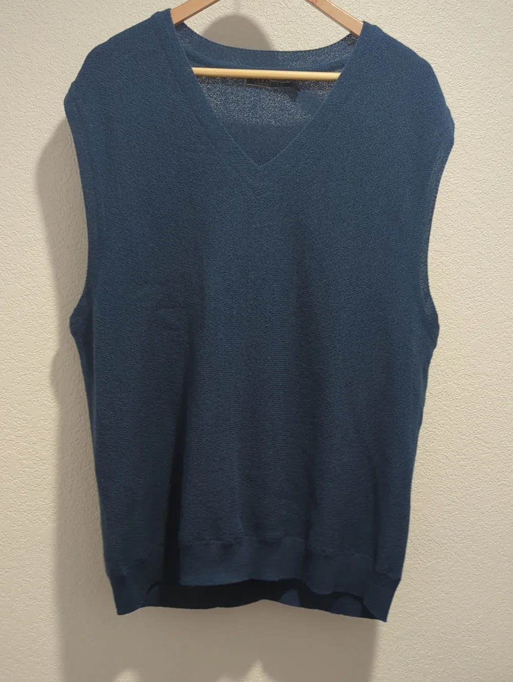 Peruvian Connection 100% Alpaca V-Neck Sweater Vest in Teal Blue